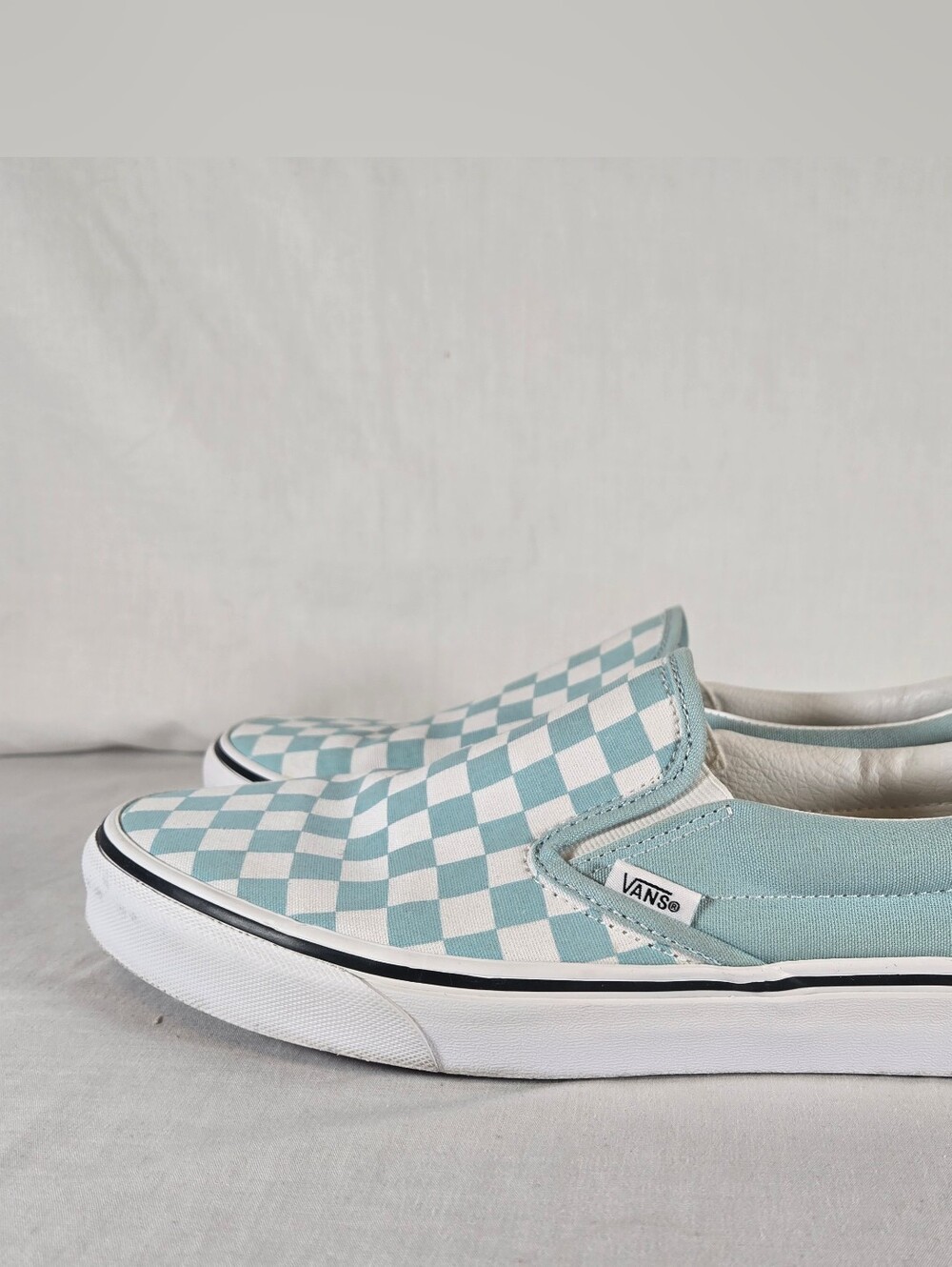 VANS Classic Slip-On Checkerboard Canvas Shoes Aqua Haze 8.5 Men 10 Women - Picture 5 of 7
